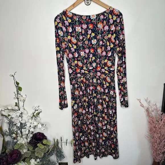 boden frances jersey midi dress Naomi Jersey Midi Dress - French Navy, Shadow Blossom